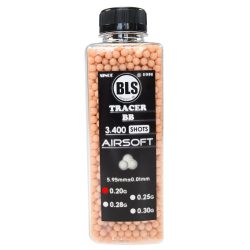 Nasvětlující airsoftové kuličky BLS Tracer 0,20g, 3400bb, červené