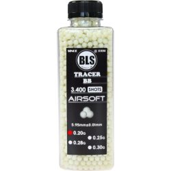 Nasvětlovací airsoftové kuličky BLS Tracer 0,20g, 3400bb, bílé / zelené