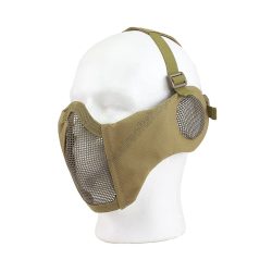ASG face protector mřížkový s chrániči uší měkčený Pískový