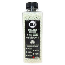 Airsoftové kuličky BLS Bio Tracer 0,32g zelené 3400 ks