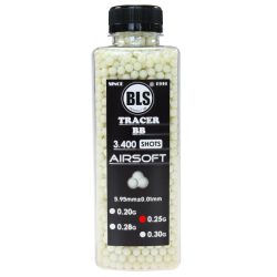Airsoftové kuličky BLS Tracer 0,25g zelené 3400bb